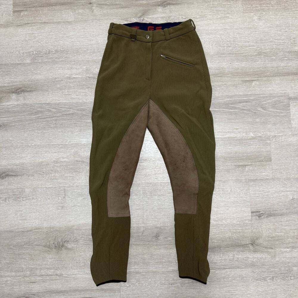 Made In Germany Green Full Seat Riding Pants Breeches Womens Size 24 Regular